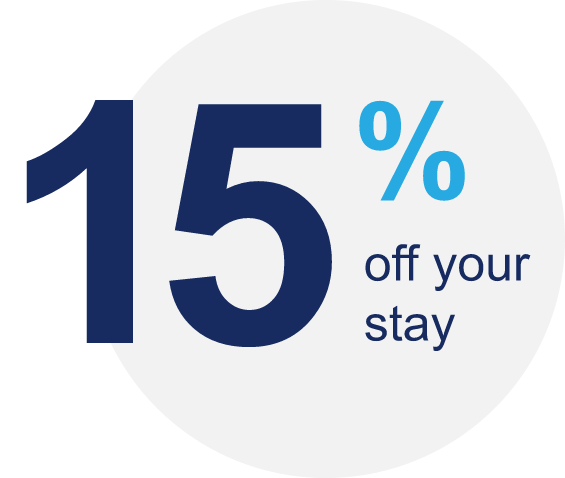 15% off your stay