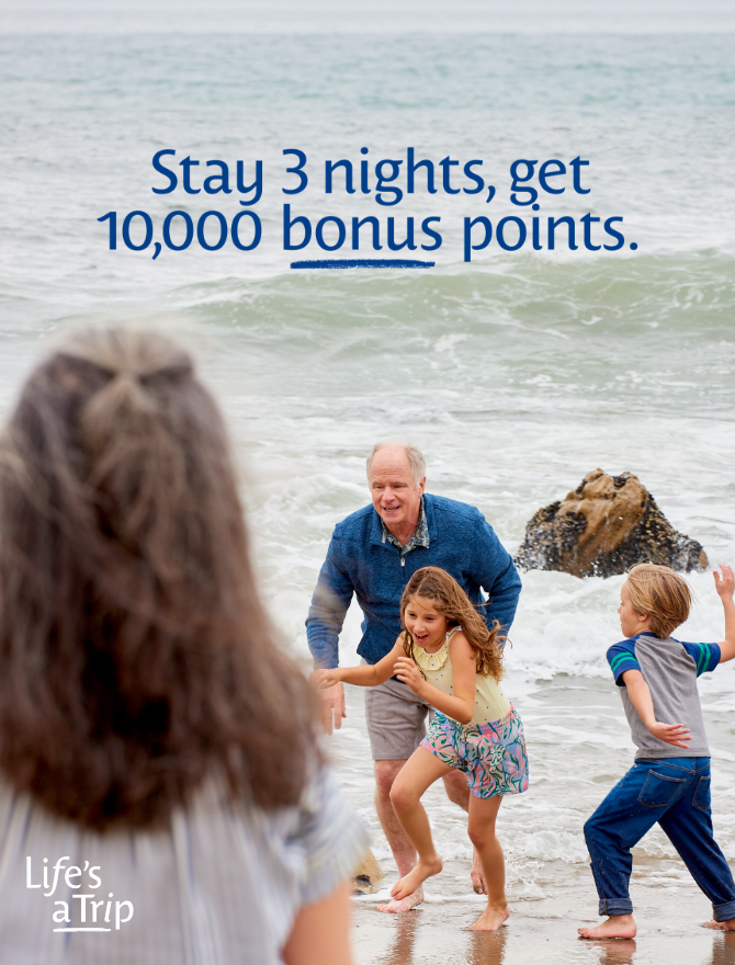Stay 3 nights, get 10,000 bonus points.